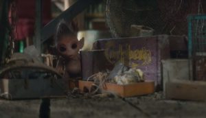 an elf hiding in an attic in Elves series